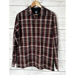 KUHL Men's Dillingr Flannel  Long Sleeve Shirt Black Red Size M